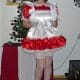 Sissy Red Satin Alice in Wonderland Style Dress and Apron