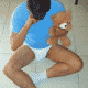 Adult Diaper Boy Lying On the Floor With Teddy Bear