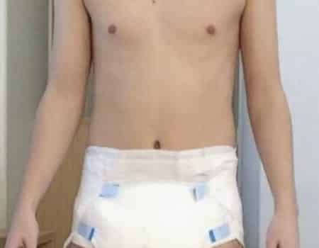 Hottest adult Boy Wearing the adult White diaper
