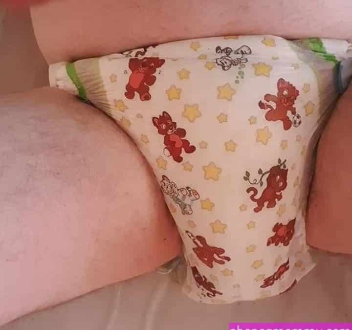 A Boy wearing the baby adult diaper